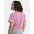 thumbnail image 3 of No Boundaries Cropped Boxy Cotton Tee with Short Sleeves, Women's, 3 of 5