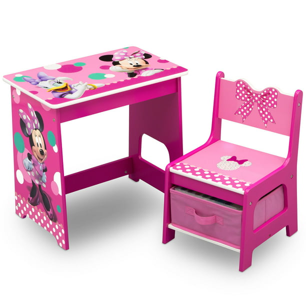 Disney Minnie Mouse Wood Art Desk And, Minnie Mouse Chair Desk With Storage