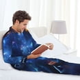 thumbnail image 6 of Haiem Astronaut Pattern Men’s Long-sleeve Sleepwear,Sleepwear Set,2-piece Loungewear Set,Soft PJs Comfy Nightwear with Pockets-Medium, 6 of 7