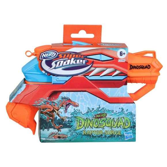 Lanzadores Hasbro Nerf Super Soaker DinoSquad Raptor-Surge, diseño de dinosaurio, 6 años en adelante