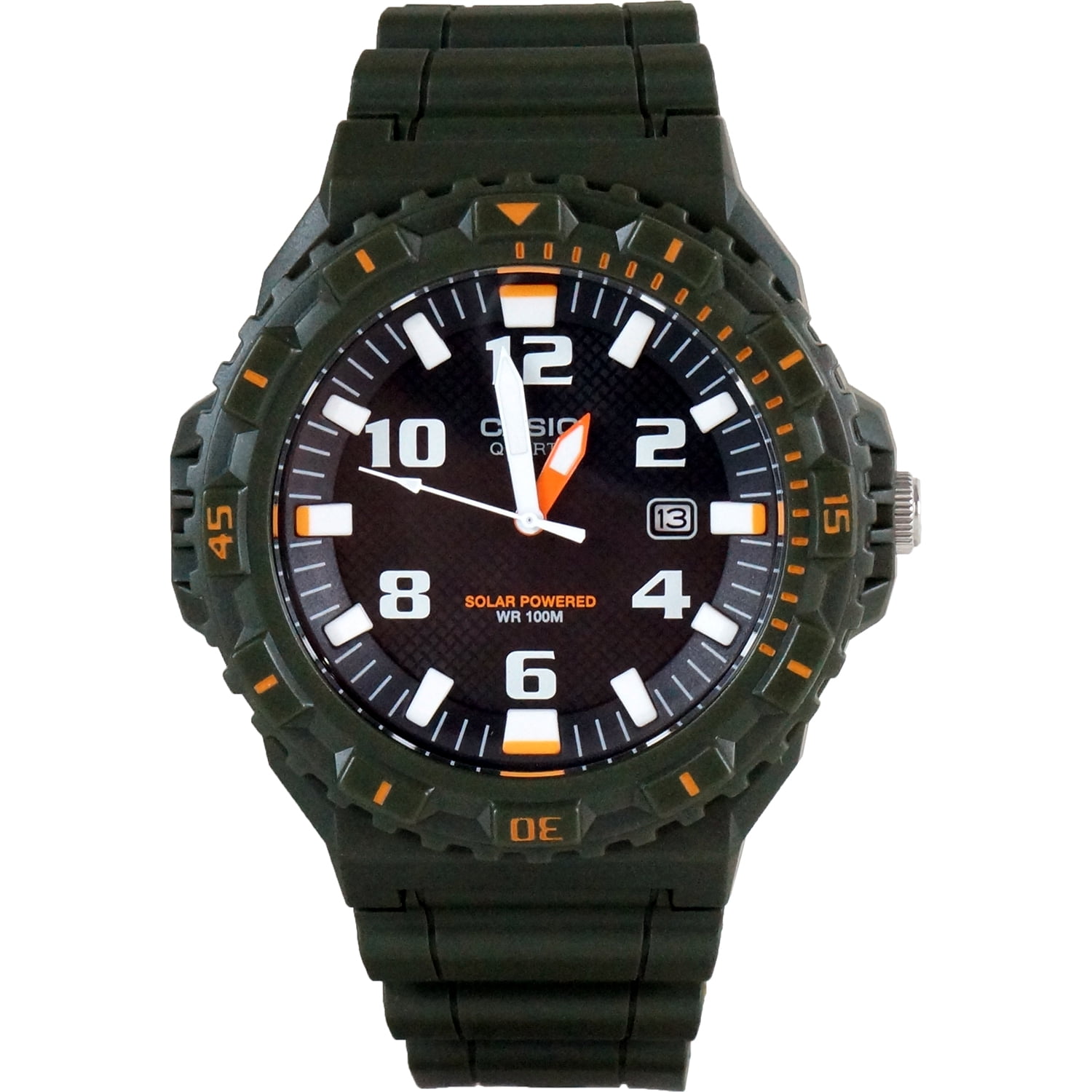Casio - Casio Mens Classic Diver-Look Solar Powered Analog Watch w/ Bi-Directional Bezel