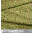 thumbnail image 2 of Soimoi Green Moss Georgette Fabric Leaves & Flower Print Sewing Fabric Yard 42 Inch Wide, 2 of 3