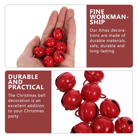 ifundom 20-Pack Small Red Metal Bells for Fireplace, Staircase, Holiday Decorations, Christmas Ornaments & Festive