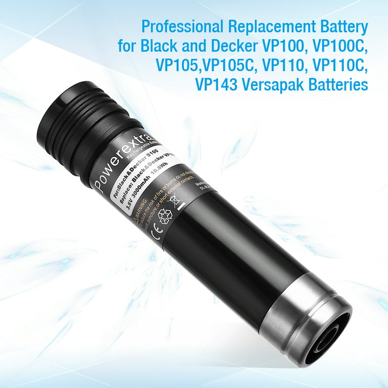 2 x 3.6V 2100 Mah Rechargeable Battery for Black &Decker Versapak VP100  VP110 Tool