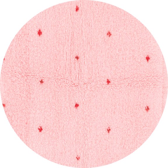 Ahgly Company Machine Washable Indoor Round Solid Red Modern Area Rugs, 3' Round