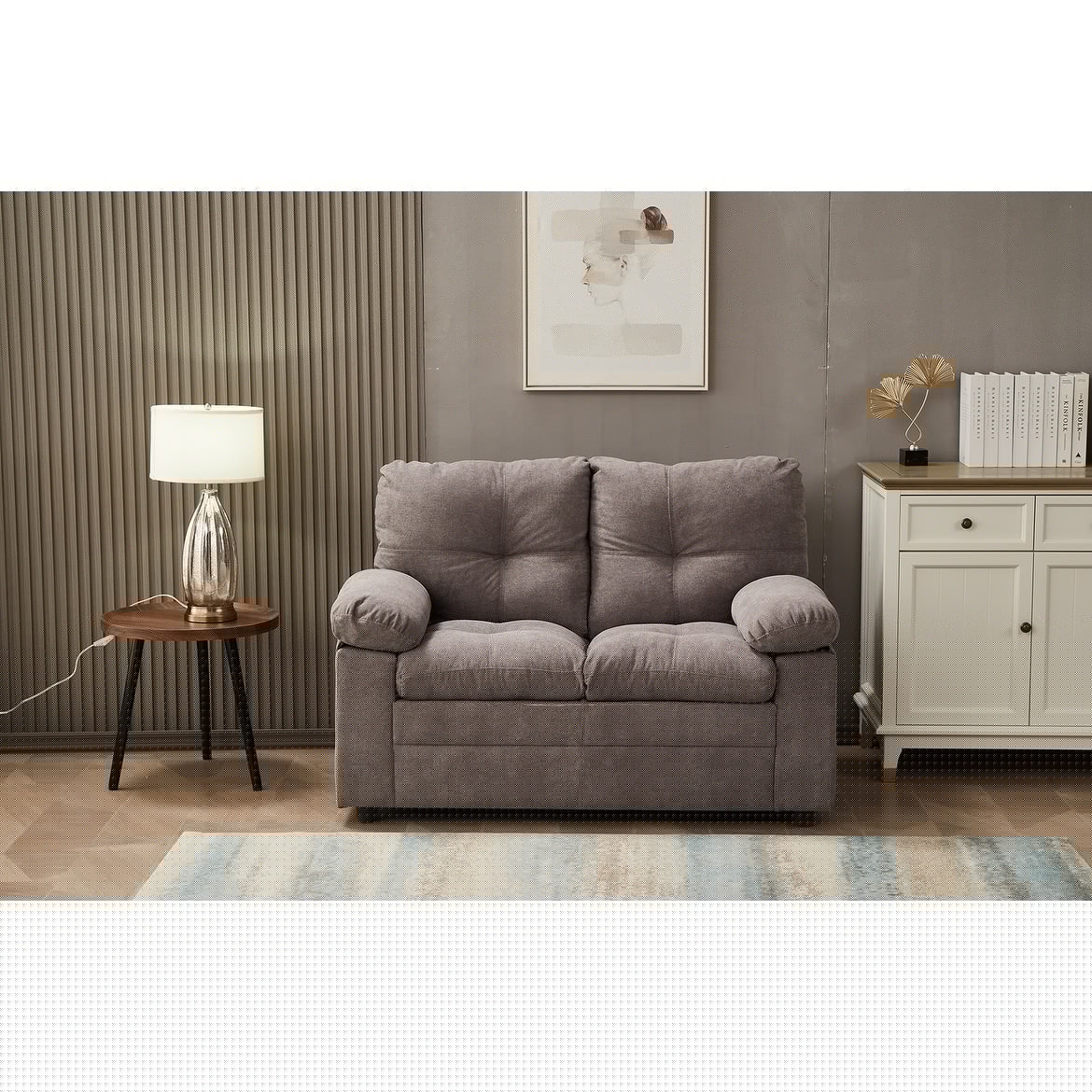 thumbnail image 2 of Kingway Furniture Plaencia Linen Living Room Loveseat in Light Gray, 2 of 4