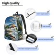 thumbnail image 3 of Disketp Largemouth Bass Jumping Out of The Water print Canvas Backpack Lightweight Travel Daypack Student Rucksack Laptop Backpack-Small, 3 of 5