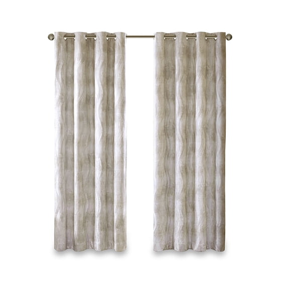 Gracie Mills Casimir Printed Jacquard Grommet Top Total Blackout Curtain Panel - GRACE-11572