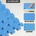 thumbnail image 4 of WF Athletic Supply 96 SQ.FT T-Pattern 1/2-Inch Thickness Interlocking Exercise Foam Mats, Extra Thick Eva Foam Flooring Tiles, Gym Fitness Equipment Mat, Home Protective Flooring Cushion, Blue, 4 of 9