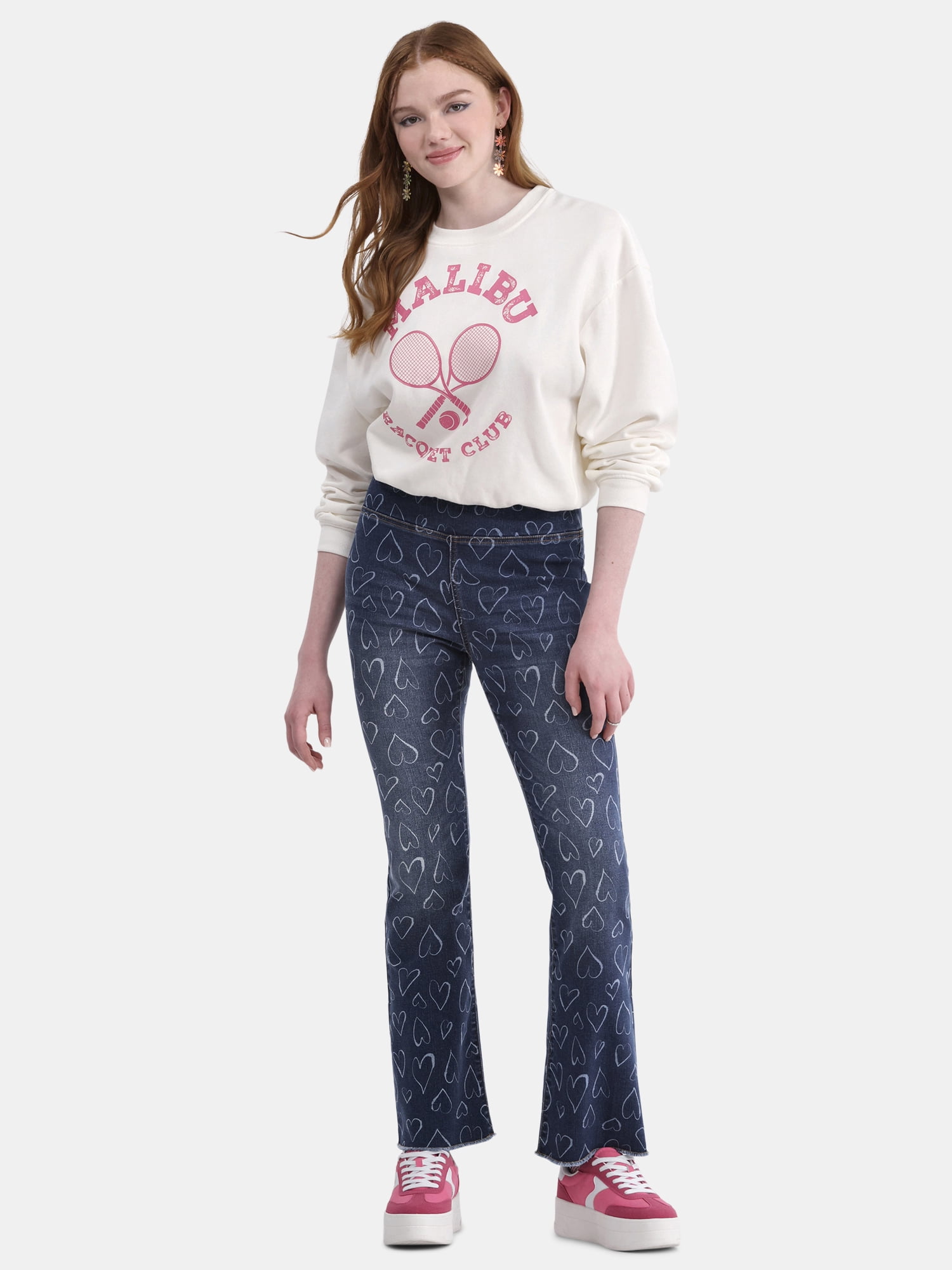 No Boundaries Pull-On Bootcut Jeans, 32” Inseam, Women's and Women's Plus XXS-5X