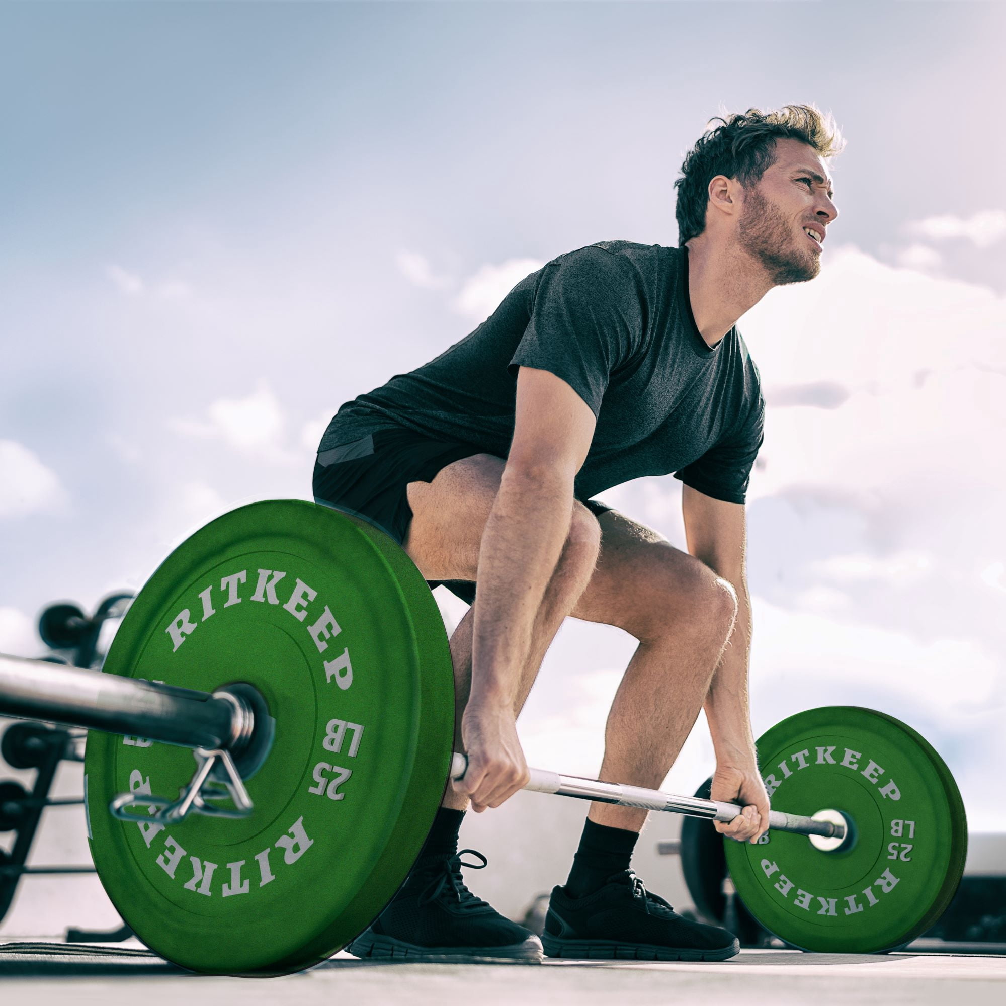 Ritkeep 2" Olympic Low Bounce Rubber Bumper Weight Plates for Home Gym