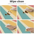 thumbnail image 5 of Solar Round Table Cloth Boho Vintage Wall Retro 70S Rainbow Sunrise Minimal Geometric Elastic Edged Table Cover Fade and Stain Resistant Table Cloths Easy to Clean Fits Tables 40-44" Diameter, 5 of 6