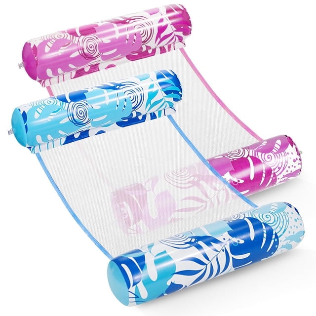 Hammock Pool Floats Sloosh, 2 paquetes para adultos, azul y rosa