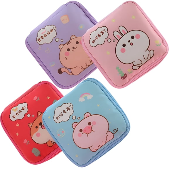 TELOLY 4 Pcs Menstrual Panties Makeup Traveling Organizer Bag Period Kit for Girls 10-12 School