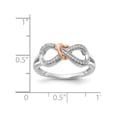 thumbnail image 2 of 14K White and Yellow Gold Infinity Heart Promise Ring with Diamonds, 2 of 4