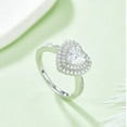 thumbnail image 4 of 1 Carat Heart Double Halo Engagement Ring, Simulated Diamonds Ring Band, Anniversary gift for women In 925 Sterling Silver, 4 of 6