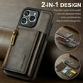 thumbnail image 2 of Dteck 2 in 1 Magnetic Detachable Back Cover Compatible with iPhone 14 Pro Max Wallet Case with Card Holder RFID Blocking PU Leather Pocket Flip Kickstand Slim Phone Case 6.7 Inch,Coffee, 2 of 10