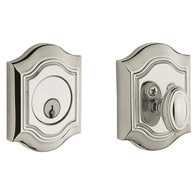 Baldwin 8237055 Bethpage Deadbolt 44 Polished Nickel With Bethpage Deadbolt 44 Polished Nickel