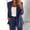 Navy, variant on Sentmoon Travel Outfits for Women 2 Piece Sets Women's Blazers & Suit Jackets and Dress Pants Long Sleeve Lapel Collar Suit Jackets Relaxed Solid Color Button Down Top with Pockets for Vacation