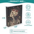 thumbnail image 3 of FORMRS 3 Ring Binder 1.5 inch with Pockets Set of 2 Clip Board 200 Sheets Capacity, Skeleton with Flowers Pattern, 3 of 8