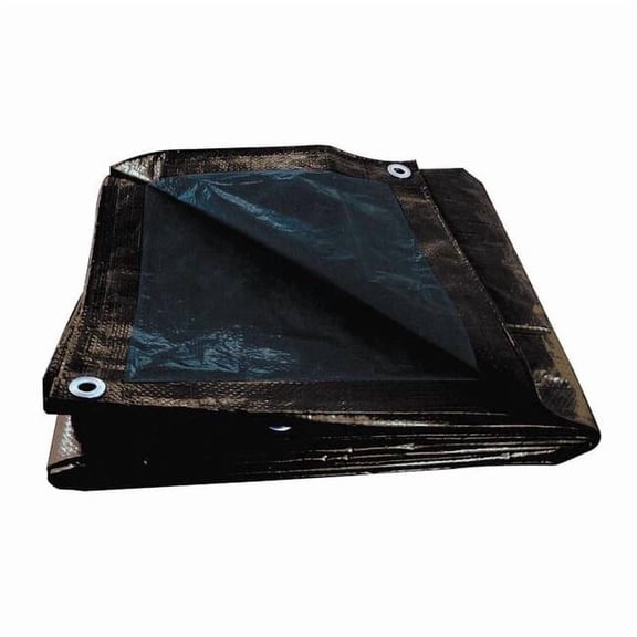 Standard Duty Tarp, 19 ft x 29 ft 4 in, 5.1 Mil, Brown/Black, Polyethylene