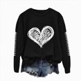 thumbnail image 2 of Towmus Women's Cute Love Heart Sweatshirt Casual Long Sleeve Crew Neck Sweatshirts Fall Loose Fit Y2k Pullover Tops, 2 of 6
