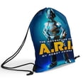 thumbnail image 5 of my robot friend-theme Drawstring Backpack Sports Gym Bag Water Resistant String Bag Cinch Bag，12"X16"（30X40cm）, 5 of 6