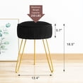 thumbnail image 3 of Dycanpo Black Vanity Stool Vanity Chair with Velvet Upholstered, Metal Legs for Living Room, Adult, 3 of 7