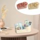 thumbnail image 1 of Organizador de maquillaje giratorio de plástico rosa con compartimentos, bandeja de almacenamiento de cosméticos para brochas, brillo labial, tocador de escritorio (1 pieza) Rkxzt, 1 of 7