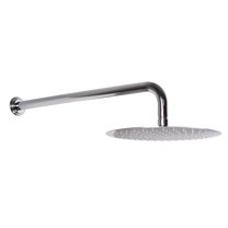 Westbrass 12" Round Rainfall Shower Head with 19" Wall Mount 90-Degree Arm, Polished Chrome