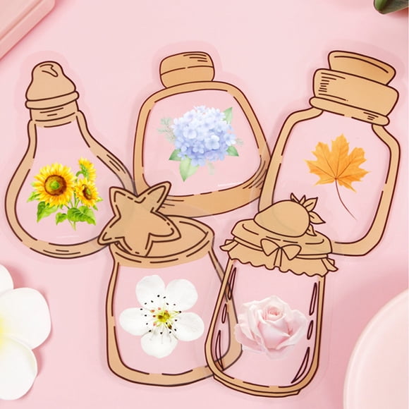 PEONAVET Marque-Page en Plastique Fait Main Fleur Séchée Marque-Page Floral Étiquette de Livre Botanique Transparente Marque-Page Décoratif Cadeau pour Amoureux