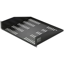 VEVOR 2U Server Rack Shelf, 16"/406mm Depth, 50lbs Max Load Capacity Vented Cantilever or Wall Mount Rack Mount Shelf with Tray, Good Air Circulation for 19"/482.6mm Network Cabinet or Equipment Rack
