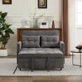 thumbnail image 3 of CQSXDA 3-in-1 Convertible Sleeper Chair Bed in Linen with USB Ports and Side Pocket, Adjustable Armchair Sofa, Antique Grey, 3 of 16