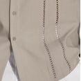 thumbnail image 7 of LNWUY (S-5XL) Plus Size Men's Cuban Guayabera Shirt Short Sleeve Button Down Shirts Casual Summer Beach Linen Shirts Gray XXL, 7 of 7