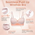 thumbnail image 4 of Exerin Bras for Women Plunge Wirefree Pullover Push Up Comfortable Padded Plus Size Bra(38C,Pink), 4 of 7