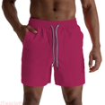 thumbnail image 2 of JTieacloth Men's Casual Shorts, Elastic Waist Men Swim Trunks Lightweight Comfort Summer Beach Wear(Red), 2 of 7