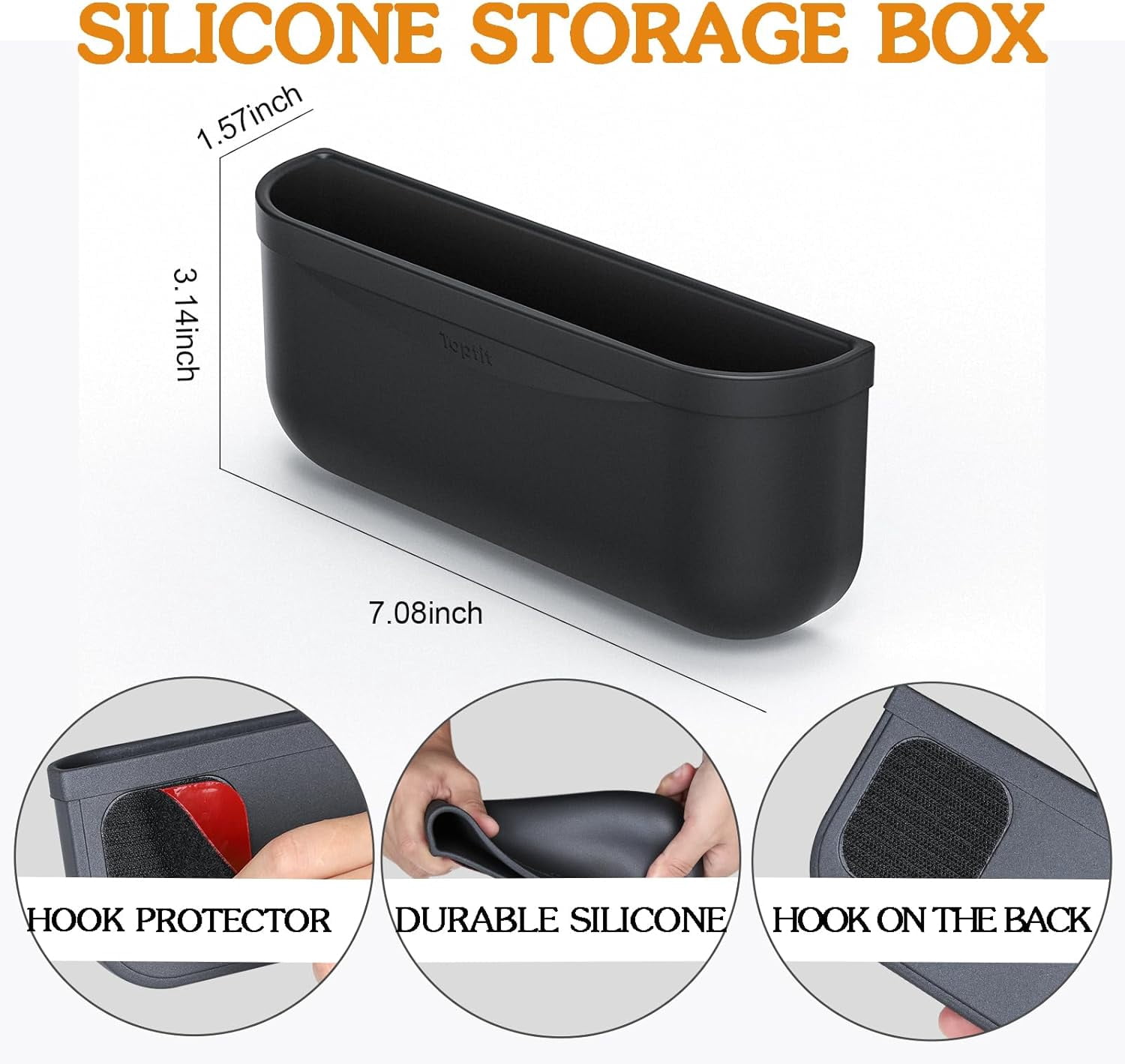 for Tesla Model Y 3 Sunglasses Holder Center Console Organizer Tray Storage Box Key Card Coin Holder Silicone Hook for Flocking Tesla Accessories