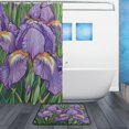thumbnail image 2 of Wobogo Purple Iris Bathroom Shower Curtain Set with Floor Mat and Hooks Ultra Waterproof Visible Slider Beads, 2 of 7