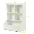 thumbnail image 3 of GVN 3-Tier Children's Multi-Functional Bookcase Toy Storage Bin Floor Cabinet-White, Toy Organizers and Storage for Kids, Boys, Girls, Nursery, 3 of 7