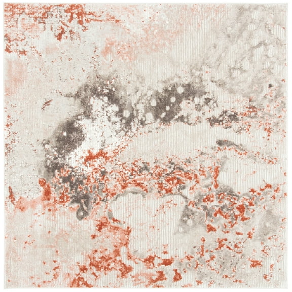 SAFAVIEH Meadow Cole Distressed Area Rug, Beige/Pink, 6'7" x 6'7" Square