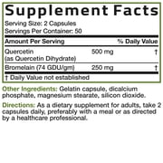 Bronson Quercetin and Bromelain, 100 Capsules