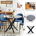 thumbnail image 4 of Lecut Round Dining Table for 4, Mid Century Modern 42" Round Dining Room Table with MDF Tabletop & Cross Metal Legs, Round Coffee Table for Kitchen, Office, Small Spaces, 4 of 6