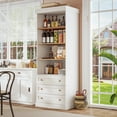 thumbnail image 5 of 71" Tall Farmhouse Pantry Cabinet,Large Storage Cabinet with Adjustable Shelves,Kitchen Cabinets with 3 Drawers for Pantry,Dining Room,Living Room,White,2 Pcs, 5 of 9