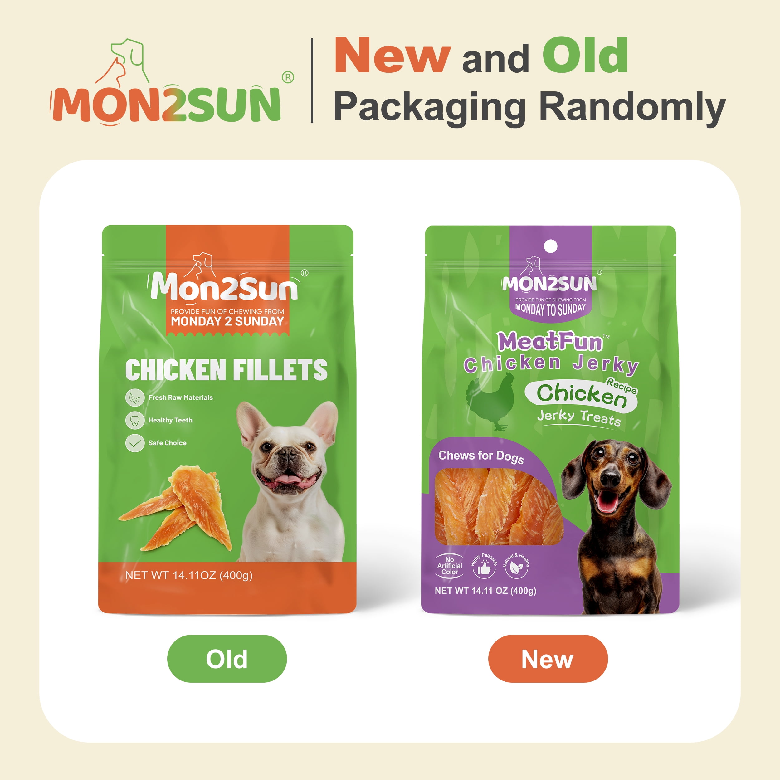 MON2SUN Chicken Jerky Slice Dog Treats, 14 oz
