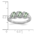 thumbnail image 2 of Solid 925 Sterling Silver Green Quartz and Diamond Engagement Ring Size 8 (.01 cttw.), 2 of 3