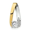 thumbnail image 7 of 14K Two Tone Silver and Gold Plated AA Diamond Slide Pendant, 7 of 7