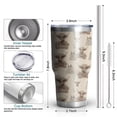thumbnail image 6 of 30oz Beige Highland Cow Fence Pattern Tumblers Stainless Steel Tumbler with Lid and Straw,Vacuum Insulated Double Wall Travel Tumbler Cups Mug with Cleaning Brush for Coffee,Tea, 6 of 7