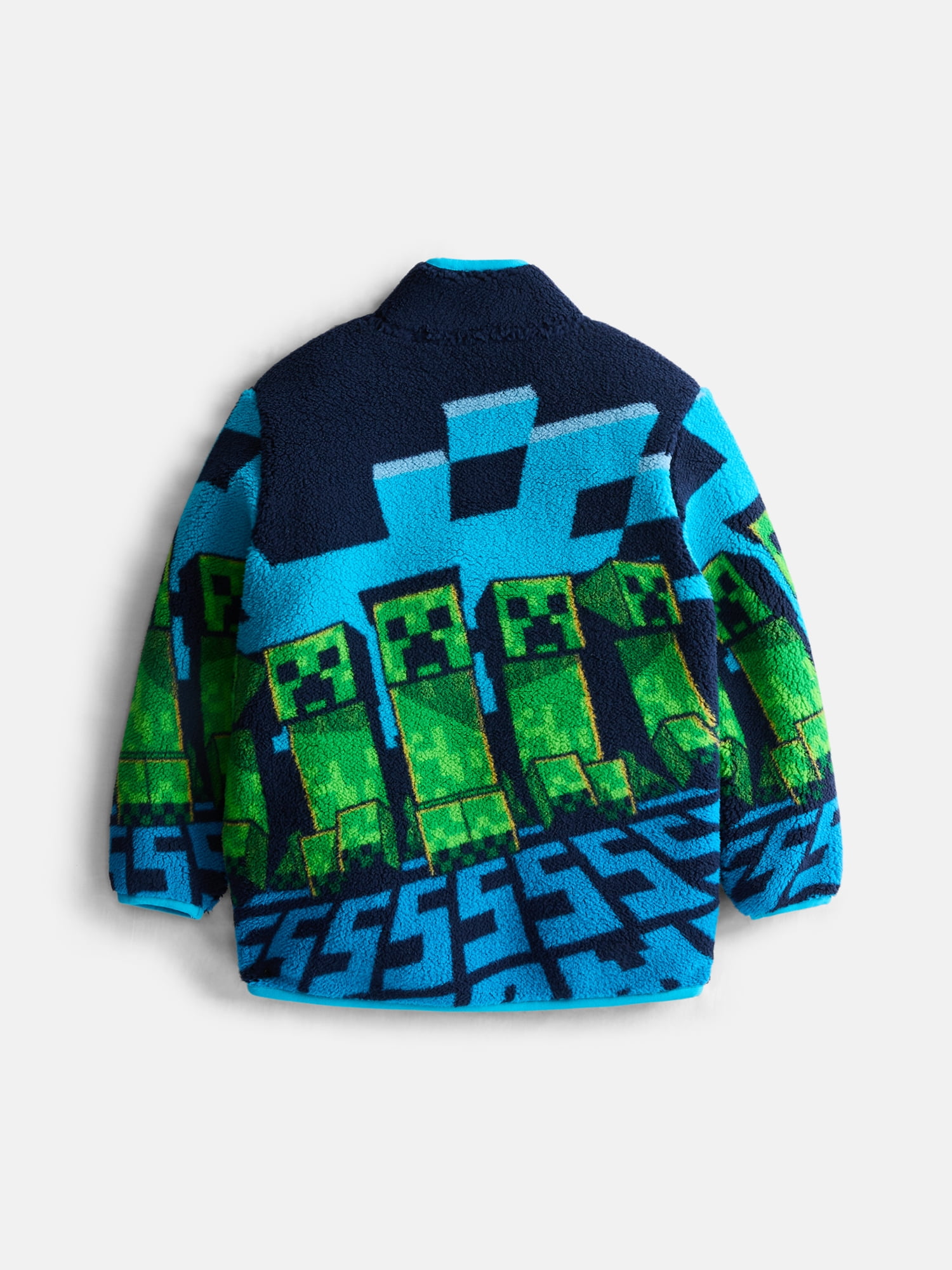 Minecraft Boys Fuzzy Fleece Quarter Zip Jacket, Sizes XS-XXL