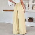 thumbnail image 3 of Gerichy Womens Wide Leg Lounge Pants with Pockets High Waisted Adjustable Tie Knot Loose Casual Trousers Dress Work Pants Solid Color Pants Baggy Elastic Waist Trouser Fashion High Straight Pant, 3 of 5
