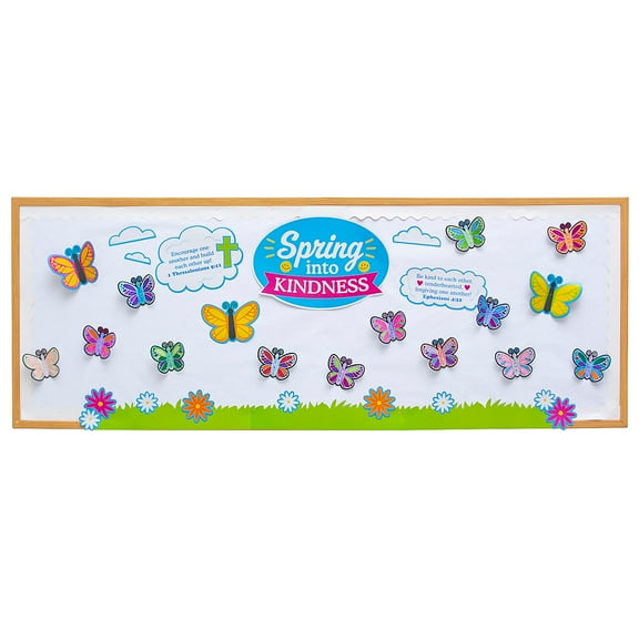 Fun Express Spring into Kindness Bulletin Board Set - 45 Pieces